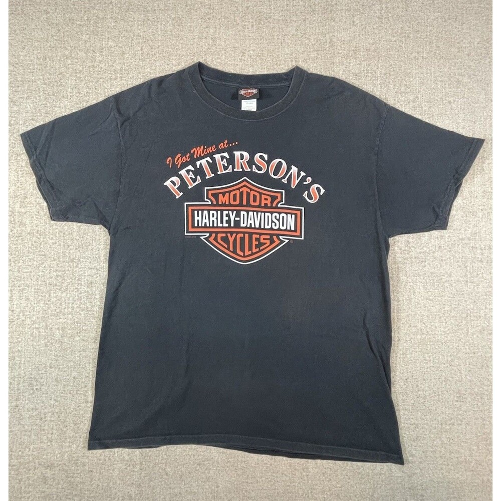 Harley Davidson Peterson Men’s Black T-Shirt Size L Large Short Sleeve